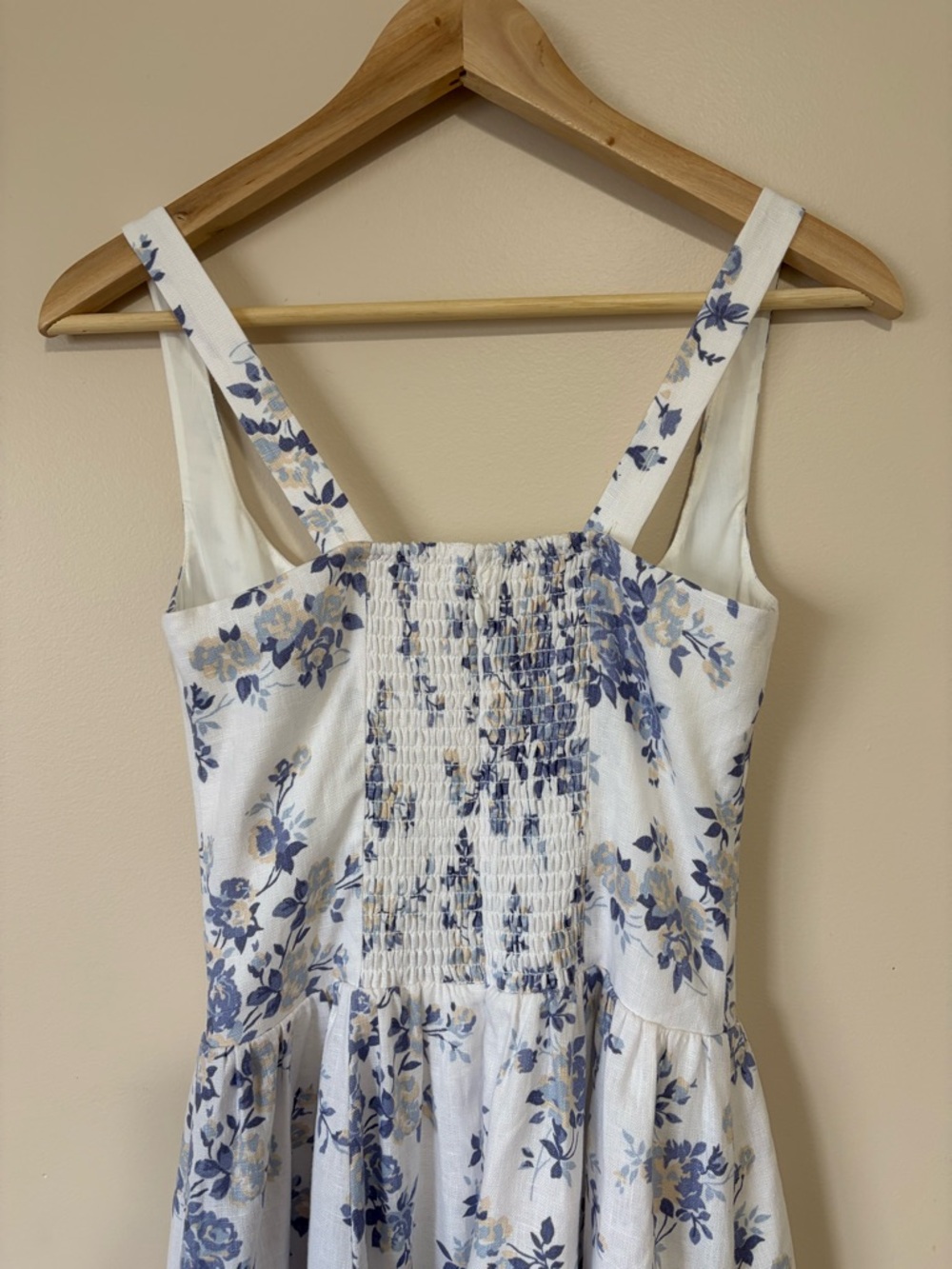 NEW Reformation Janu Midi Linen Dress Lana Floral Blue White | US 2 / UK 6 - Picture 11 of 15